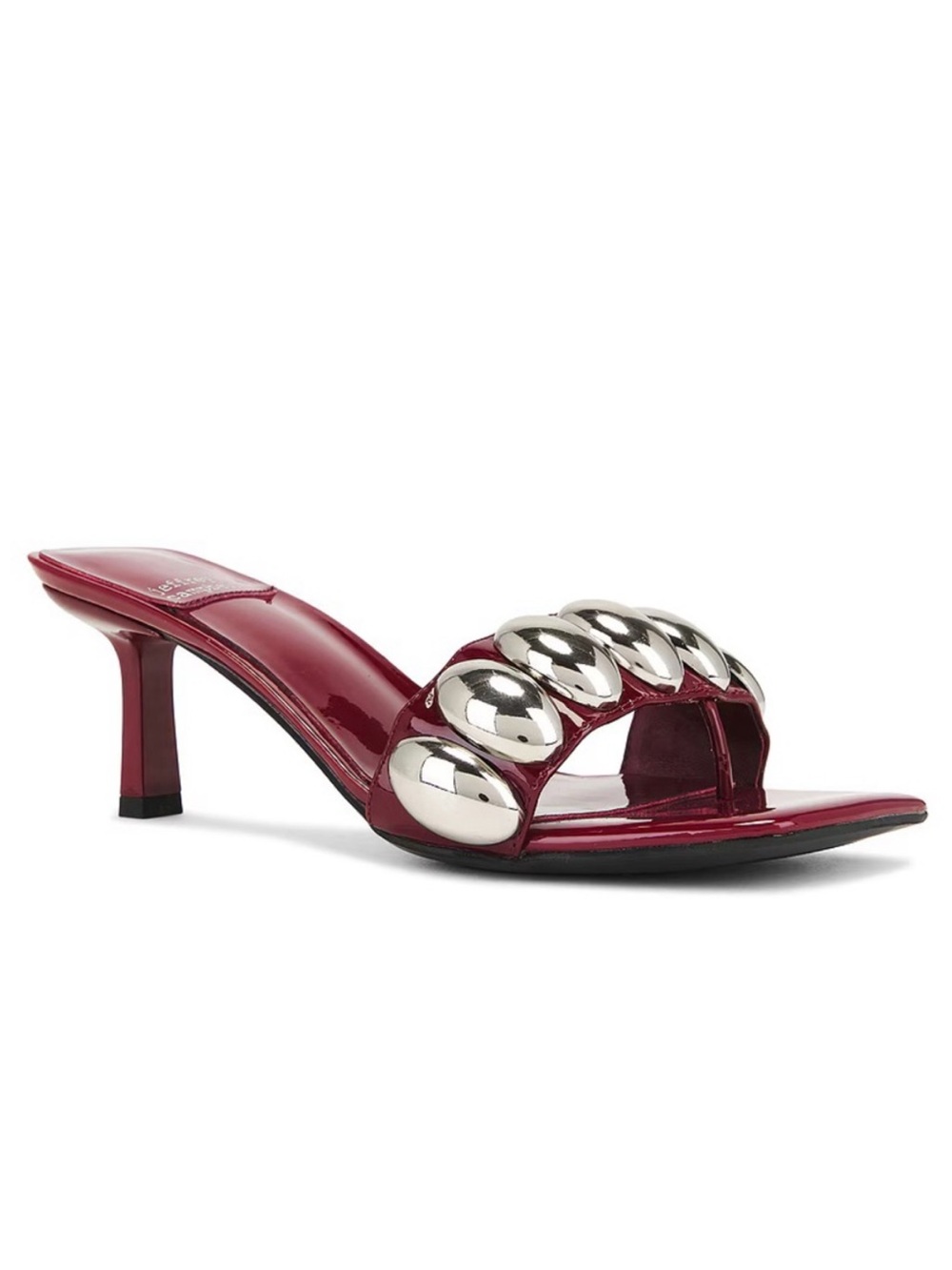Jeffrey Campbell Capture Sandals in Cherry Red Patent Silver